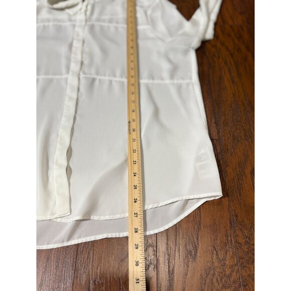 Robert Rodriguez Womens White Button-Up Blouse Size XL Classic Elegant Wear - Picture 7 of 9